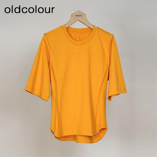 oldcolour欧珂夏季纯色时尚百搭休闲宽松纯棉短袖T恤女O22021229 商品图2