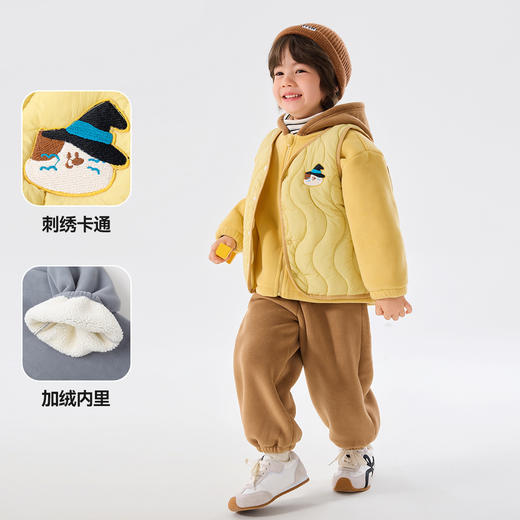 【三件套】嘟嘟家男童套装冬季新款儿童马甲女童卫衣裤子加厚童装 商品图2