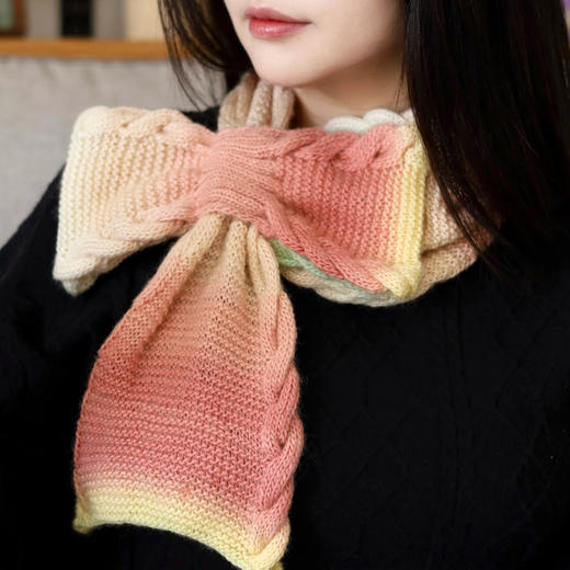 苏苏姐家冬日礼物围巾手工diy段染羊毛线棒针毛线团材料包 商品图2