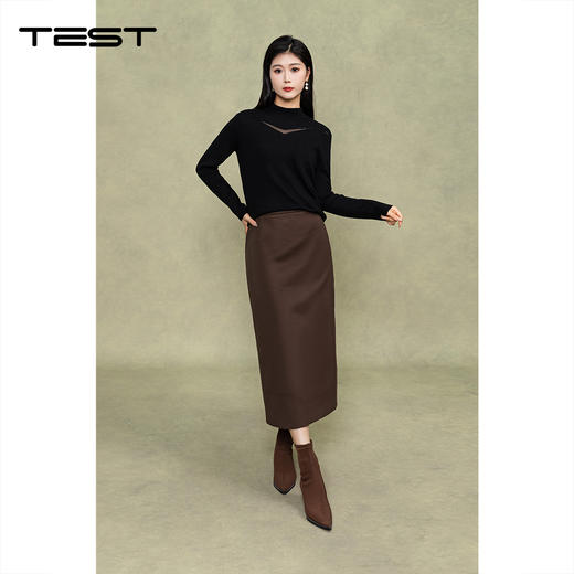 冬上新半高领镂空内搭修身显瘦打底衫1254122 商品图0