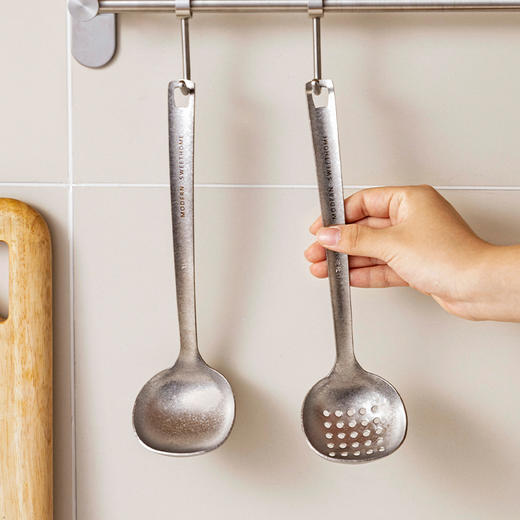 摩登主妇纯钛汤勺家用高档精致长柄大号火锅漏勺食品级盛汤粥勺子 商品图4