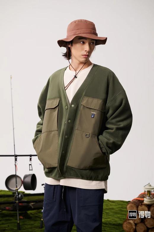 D110762日系全开襟多口袋摇粒绒情侣款外套 商品图12