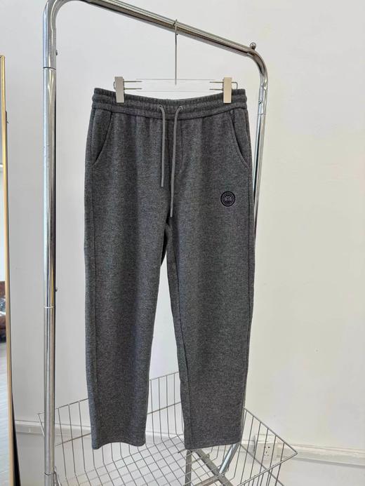 D110771澳毛混纺毛呢加绒香蕉弯刀神裤男士黑标加绒长裤卫裤 商品图12