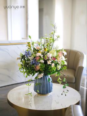 轻奢高端仿真花摆设件客厅酒店玄关蔷薇花束假花摆设餐桌装饰摆花