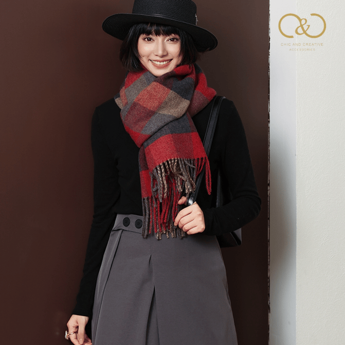 轻奢11.4%绵羊毛围巾（礼盒+礼袋装）  A-5345