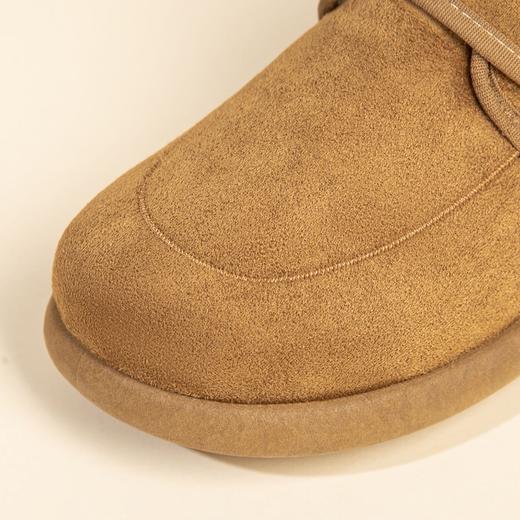 法式加绒保暖魔术贴勃肯鞋女豆豆平底秋冬百搭平底懒人毛呢棉鞋 商品图7