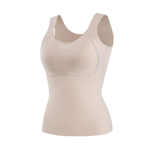 蚕丝山羊绒小圆领保暖背心 ，内里桑蚕丝自带胸垫美背一体式TG03S370 商品图4