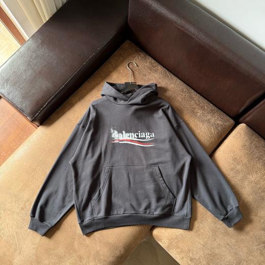 D110792模糊可乐字母印花帽衫卫衣常规版型男女同款 商品图0