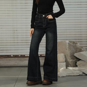 复古磨毛微喇牛仔裤-纪念日百货门店同款167449061