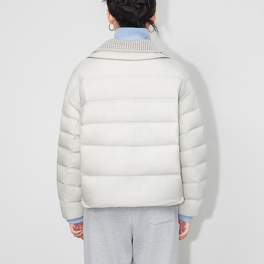 「高货wl」全新升级【铂金会员441/天猫599/差价158】(64550)洛诗琳撞料翻领90白鸭绒羽绒服2025冬季云朵泡芙保暖外套 商品图2