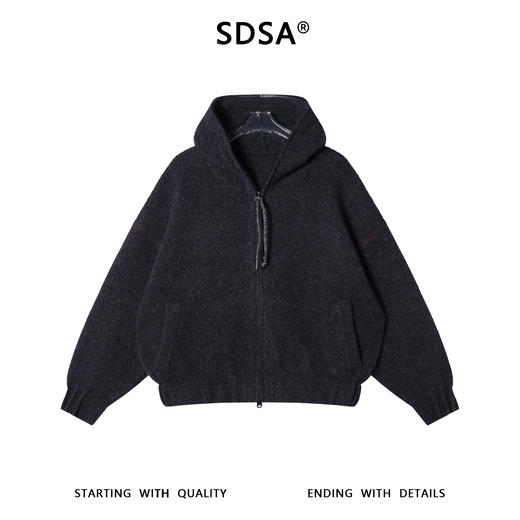 SDSA男士秋冬新款痞帅男装慵懒风宽松拉链连帽毛衣百搭开衫针织衫 商品图1