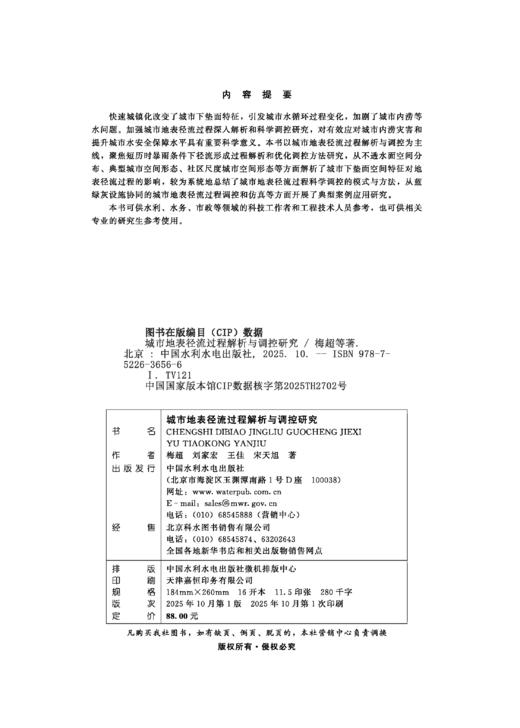 城市地表径流过程解析与调控研究 商品图1
