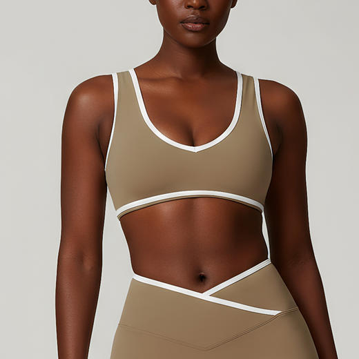 跃牌【安琪拉系列】撞色内衣女瑜伽服普拉提训练上衣显瘦健身文胸运动服WX2501 商品图3
