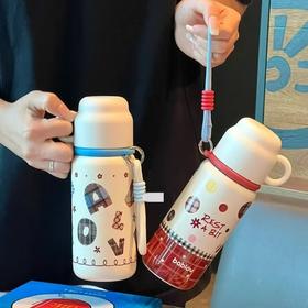 (包邮)花伴森bablov双饮保温杯500ML纽扣杯（两种颜色）