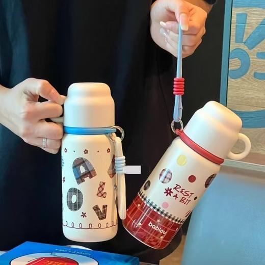 (包邮)花伴森bablov双饮保温杯500ML纽扣杯（两种颜色） 商品图0