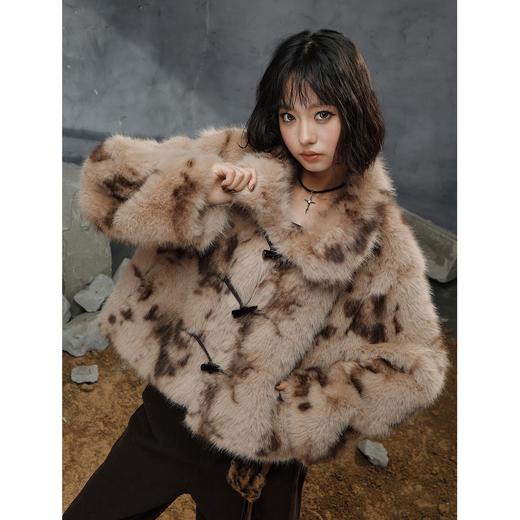 牛角扣大翻领豹纹外套-纪念日百货门店同款167043504 商品图1