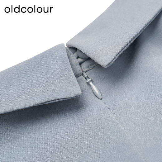 oldcolour冬季新品纯色方领时尚通勤长袖套头衬衫女P420104A1 商品图3