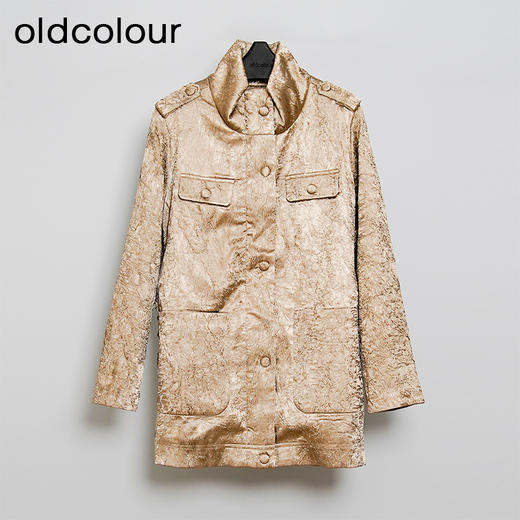 oldcolour欧珂冬季高级感立领修身中长款棉衣女O41082310 商品图0