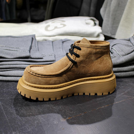 DRONKOO 2025 系带前包滚条立体压线反毛皮中帮真皮休闲鞋 商品图2