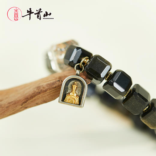 牛首山文创牛首吉祥·黑曜石系列手串男女单圈国风手饰南京纪念品 商品图3