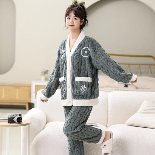 希燕茵珊瑚绒睡衣秋冬女学生可爱家居服套装法兰绒可外穿保暖加厚保暖XY0005★ 商品图3