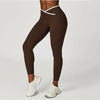 跃牌【安琪拉系列】裸感紧身瑜伽裤交叉高腰撞色弹力紧身裤女运动跑步健身裤长裤 商品缩略图1