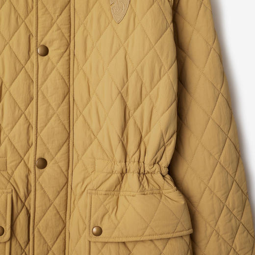 【一】BURBERRY 巴宝莉 女士 B 字型盾牌贴花绗缝尼龙风雪大衣棉服 驼色 8097997 C1544 商品图2