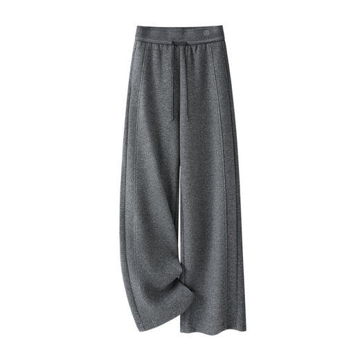 YM 2805羊毛阔腿裤高腰保暖舒适垂感休闲裤松紧腰直筒裤 商品图4