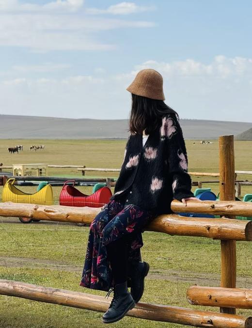 品牌订单CAI正品剪标发桃花绵羊毛混纺开衫外套 商品图3