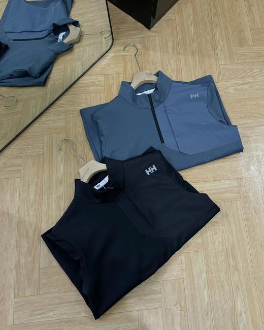 D110712男款运动舒适内里加绒保暖半拉链长袖T抓绒轻柔舒适半拉链套头衫 商品图1