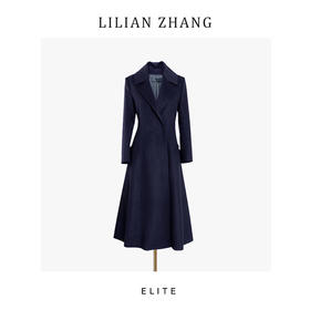 定制—静奢风—温莎藏青—经典英伦风—秋冬气场收腰羊毛大衣 2506014