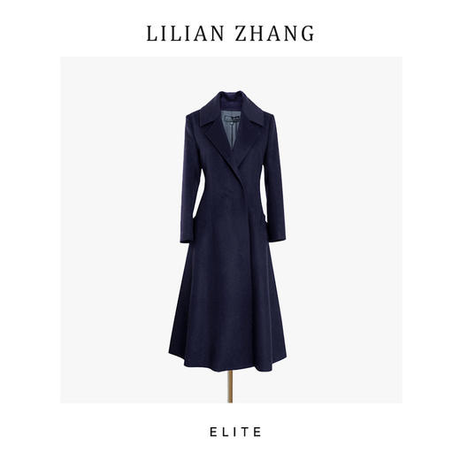 定制—静奢风—温莎藏青—经典英伦风—秋冬气场收腰羊毛大衣 2506014 商品图0