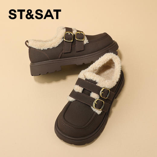 【童鞋】星期六加绒英伦风泰迪毛绒女童小皮鞋SSD419DL0R 商品图7