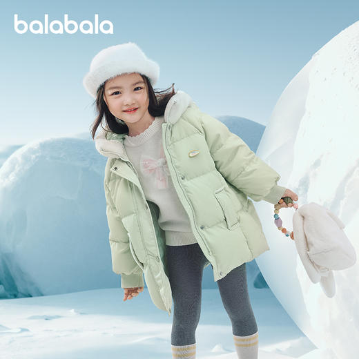 巴拉巴拉童装儿童羽绒服女童冬装甜美可爱连帽上衣厚款保暖户外潮 商品图3