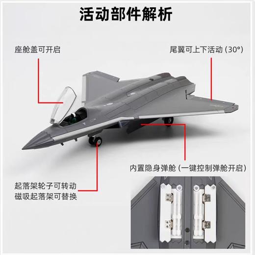 【长春航展、九三阅兵纪念品-新品重磅】特尔博-1:100歼50六代机飞机模型合金战斗机航模 商品图2