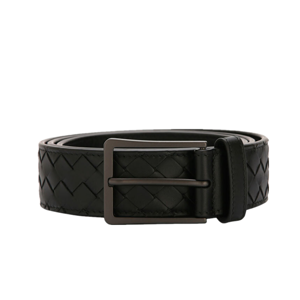 475599V4650100095 BOTTEGA VENETA 【编织针扣】男士经典牛皮革手工编织3.5CM宽腰带皮带
