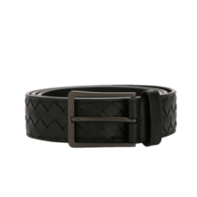 475599V4650100095 BOTTEGA VENETA 【编织针扣】男士经典牛皮革手工编织3.5CM宽腰带皮带