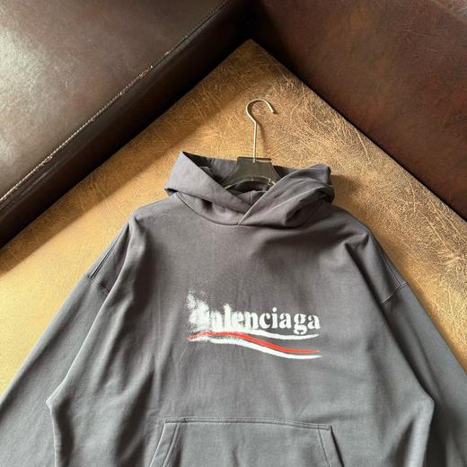 D110792模糊可乐字母印花帽衫卫衣常规版型男女同款 商品图2