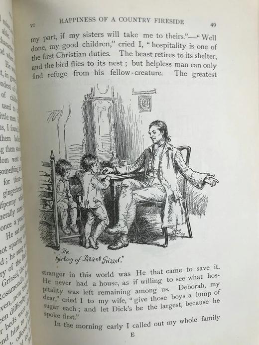 1922年 戈德史密斯《威克菲尔德牧师》 休·汤姆森约百幅插图 真皮精装32开 商品图13