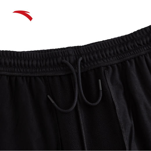 安踏KT加绒运动卫裤男黑色束脚针织长裤子152541301P-1 商品图1