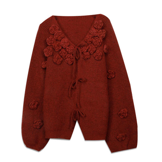 复古立体花朵系带毛衣-纪念日百货门店同款167043221 商品图4