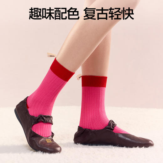 SIINSIIN中筒袜子女款纯棉2025新款爆款运动吸汗防臭秋冬拼色长袜 商品图3