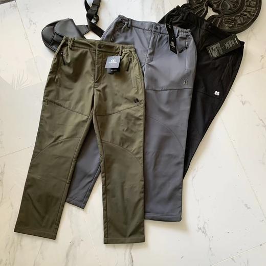 D110790长裤男款户外防雨直筒长裤运动裤子软壳加绒裤 商品图0