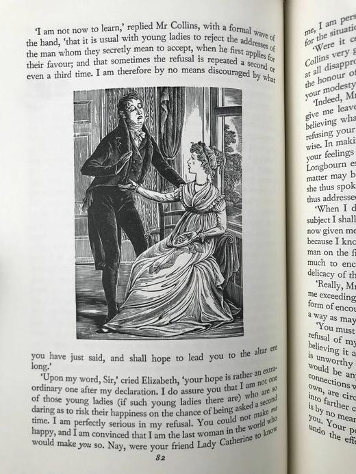 简·奥斯汀《傲慢与偏见》 配木版画插图 精装18开带书匣 商品图8