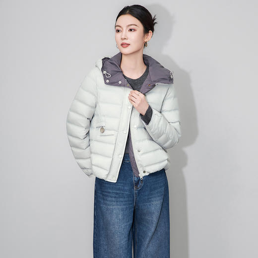 「高货wl」全新升级【铂金会员459/天猫619/差价160】(63744)洛诗琳连帽90白鸭绒羽绒服2025冬季防风保暖休闲短外套女 商品图1