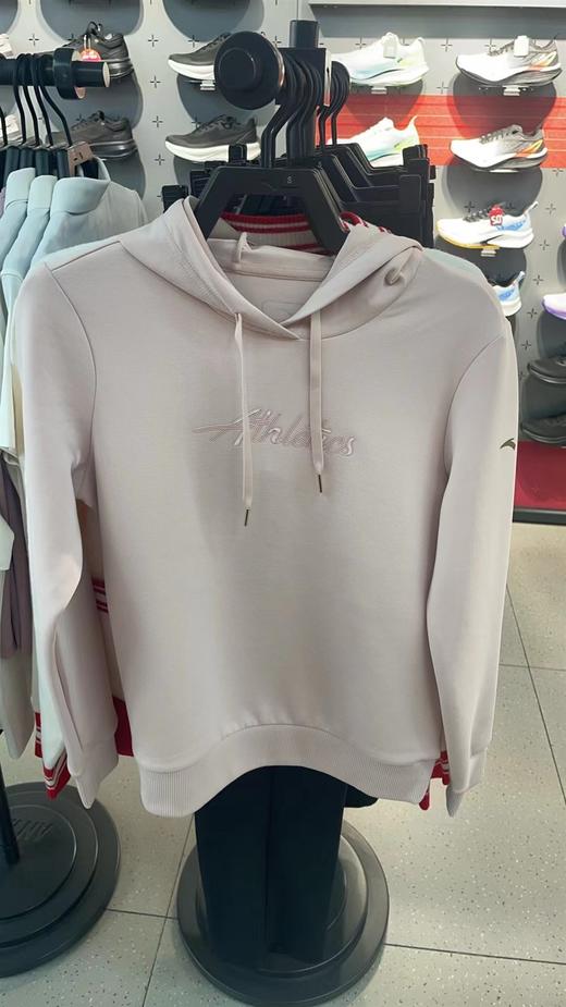 安踏女士加绒保暖宽松休闲连帽卫衣162547712S 商品图0