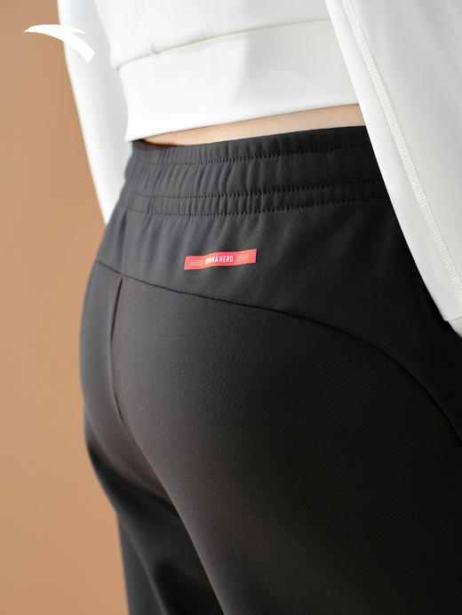 安踏女士健身跑步运动裤黑色直筒162547304 商品图3