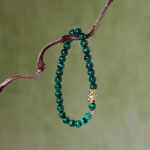 Manreya玛芮雅“雀石金韵”孔雀石手串|孔雀石，铜镀金 商品图0