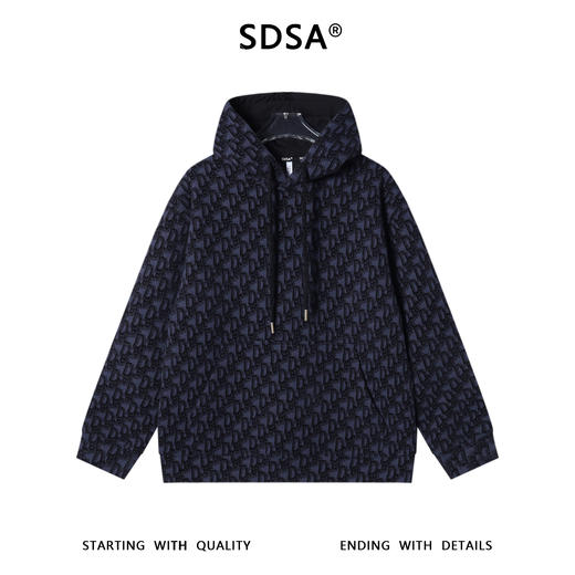 WY1271SDSA男士秋冬新款痞帅男装美式撞色满印字母抽绳连帽卫衣宽松百搭 商品图1