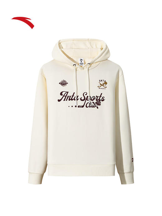 安踏（ANTA）复古学院风女连帽卫衣秋冬新款加绒宽松长袖运动上衣162548705N象牙白-1 商品图4